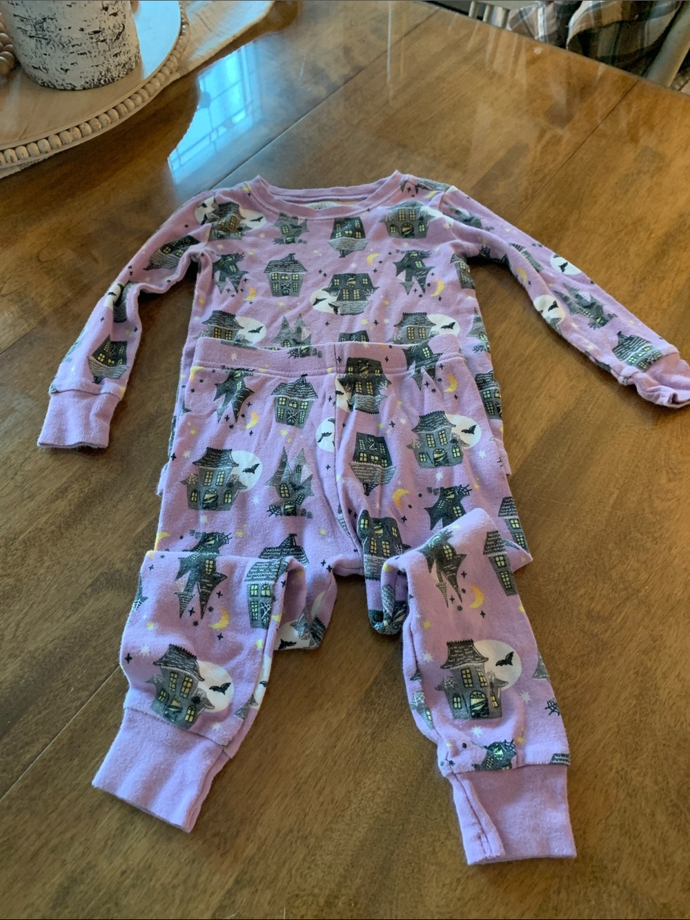 Old Navy Lavender Haunted House Pajama Set